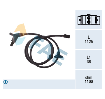 Snímač, počet otáček kol FAE 78001