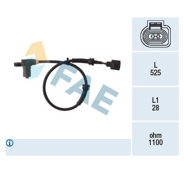 Snímač, počet otáček kol FAE 78003