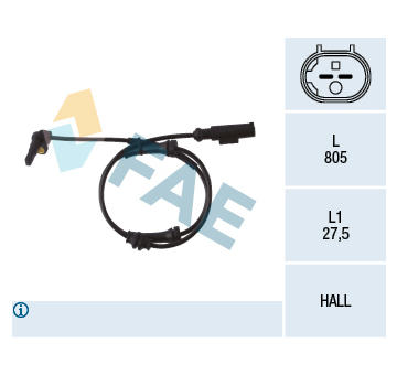 Snímač, počet otáček kol FAE 78048