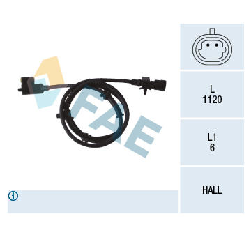 Snímač, počet otáček kol FAE 78105