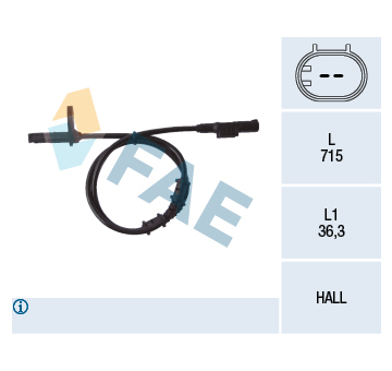 Snímač, počet otáček kol FAE 78107