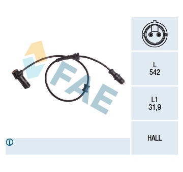 Snímač, počet otáček kol FAE 78156