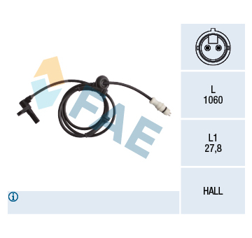 Snímač počtu otáčok kolesa FAE 78254