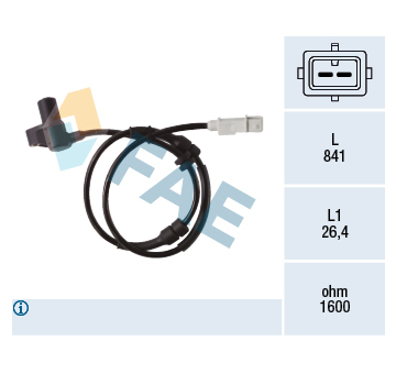 Snímač, počet otáček kol FAE 78404