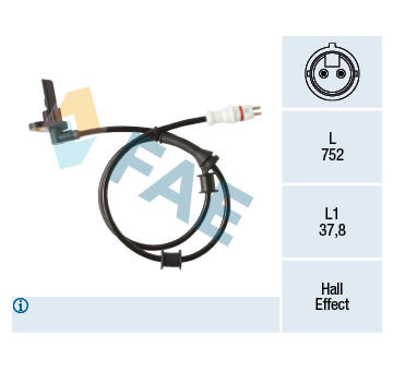 Snímač, počet otáček kol FAE 78412
