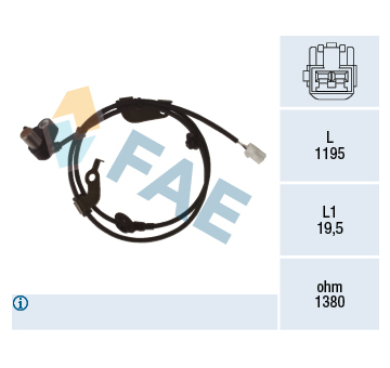 Snímač, počet otáček kol FAE 78474