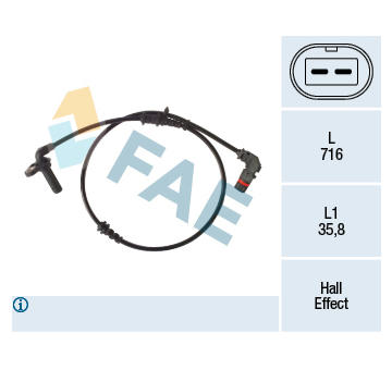 Snímač, počet otáček kol FAE 78489