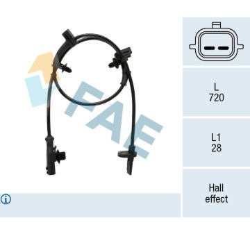 Snímač, počet otáček kol FAE 78546