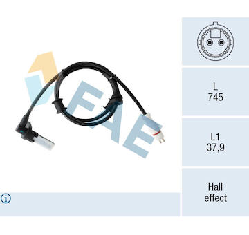 Snímač, počet otáček kol FAE 78554
