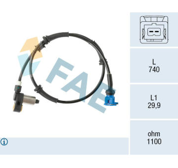 Snímač, počet otáček kol FAE 78563