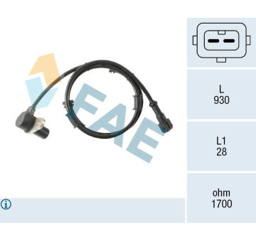 Snímač, počet otáček kol FAE 78579