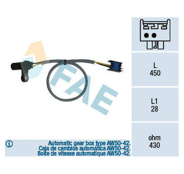 Senzor otacek, automaticka prevodovka FAE 79126