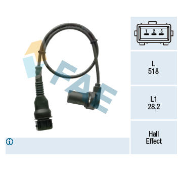 Snímač, poloha vačkového hřídele FAE 79454