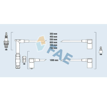Sada kabelů pro zapalování FAE 85500