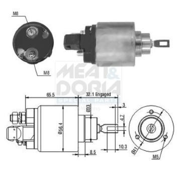 Elektromagnetický spínač pre żtartér MEAT & DORIA 46004