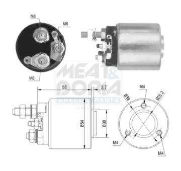 Elektromagnetický spínač pre żtartér MEAT & DORIA 46008