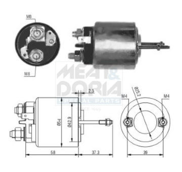 Elektromagnetický spínač pre żtartér MEAT & DORIA 46009