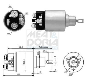 Elektromagnetický spínač pre żtartér MEAT & DORIA 46010