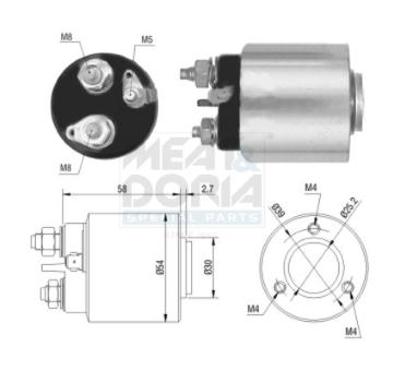 Elektromagnetický spínač pre żtartér MEAT & DORIA 46013