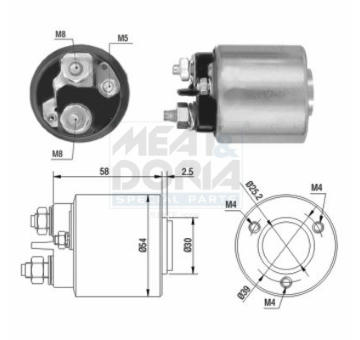 Elektromagnetický spínač pre żtartér MEAT & DORIA 46015