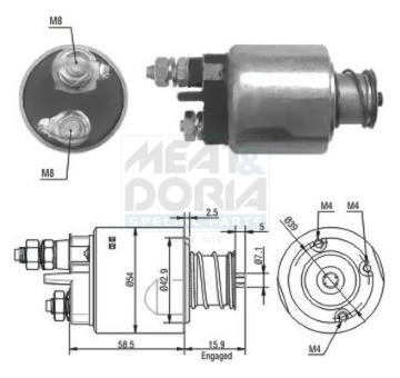 Elektromagnetický spínač pre żtartér MEAT & DORIA 46020