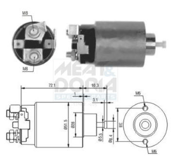 Elektromagnetický spínač pre żtartér MEAT & DORIA 46025