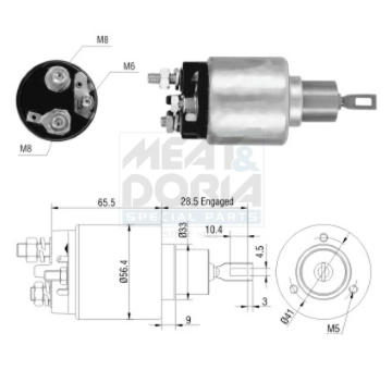 Elektromagnetický spínač pre żtartér MEAT & DORIA 46031