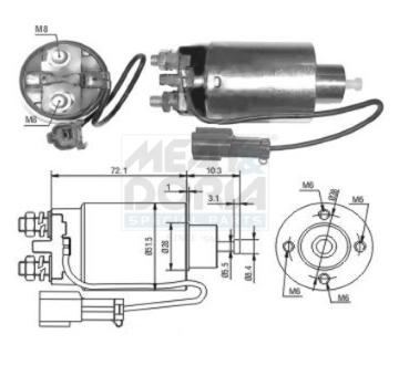 Elektromagnetický spínač pre żtartér MEAT & DORIA 46038