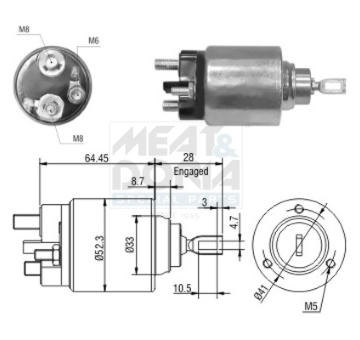 Elektromagnetický spínač pre żtartér MEAT & DORIA 46040