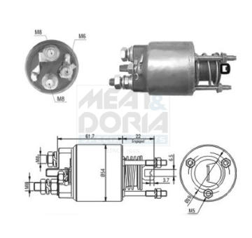 Elektromagnetický spínač pre żtartér MEAT & DORIA 46048