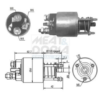 Elektromagnetický spínač pre żtartér MEAT & DORIA 46049