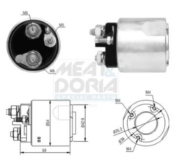 Elektromagnetický spínač pre żtartér MEAT & DORIA 46062