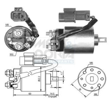 Elektromagnetický spínač pre żtartér MEAT & DORIA 46088