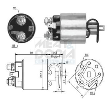 Elektromagnetický spínač pre żtartér MEAT & DORIA 46089