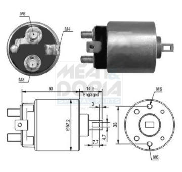 Elektromagnetický spínač pre żtartér MEAT & DORIA 46092