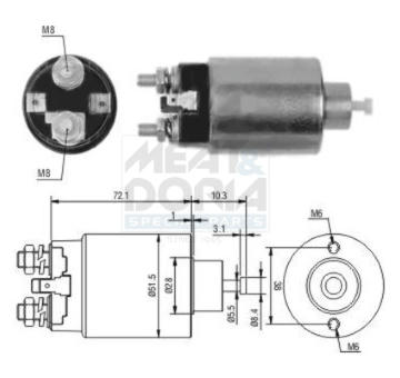 Elektromagnetický spínač pre żtartér MEAT & DORIA 46094