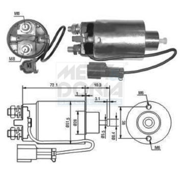 Elektromagnetický spínač pre żtartér MEAT & DORIA 46096