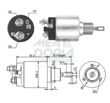 Elektromagnetický spínač pre żtartér MEAT & DORIA 46108
