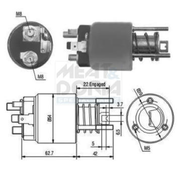 Elektromagnetický spínač pre żtartér MEAT & DORIA 46111