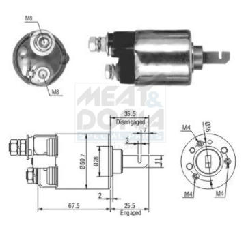 Elektromagnetický spínač pre żtartér MEAT & DORIA 46112