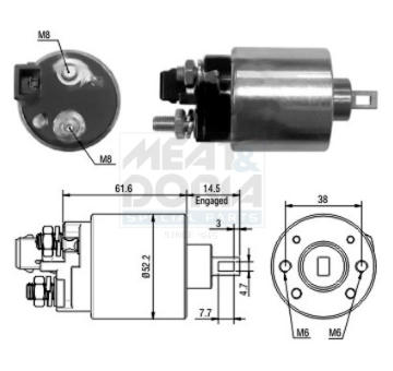 Elektromagnetický spínač pre żtartér MEAT & DORIA 46123