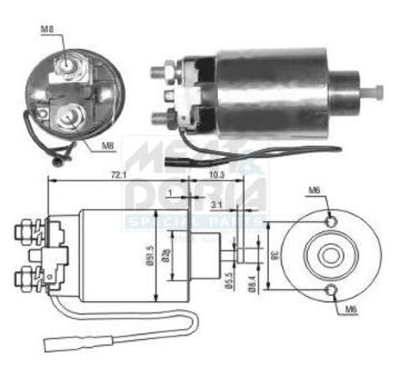 Elektromagnetický spínač pre żtartér MEAT & DORIA 46127