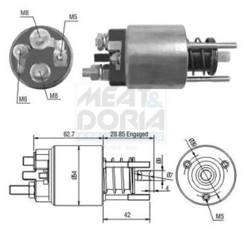 Elektromagnetický spínač pre żtartér MEAT & DORIA 46128