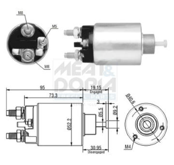 Elektromagnetický spínač pre żtartér MEAT & DORIA 46133