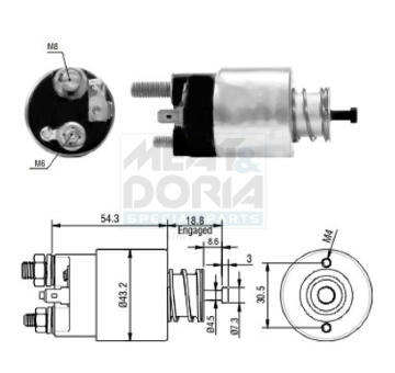 Elektromagnetický spínač pre żtartér MEAT & DORIA 46135