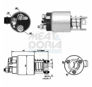 Elektromagnetický spínač pre żtartér MEAT & DORIA 46136