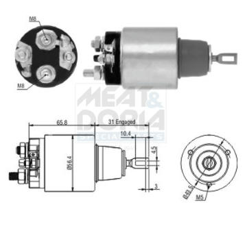 Elektromagnetický spínač pre żtartér MEAT & DORIA 46146