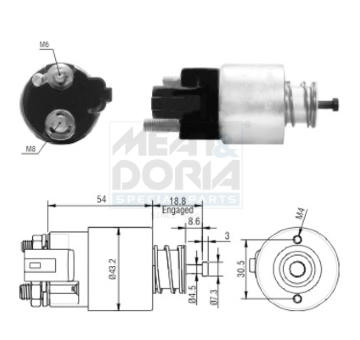 Elektromagnetický spínač pre żtartér MEAT & DORIA 46155