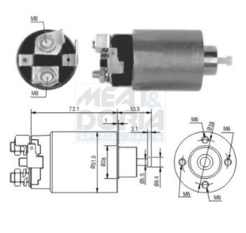 Elektromagnetický spínač pre żtartér MEAT & DORIA 46162