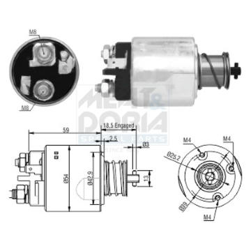 Elektromagnetický spínač pre żtartér MEAT & DORIA 46168